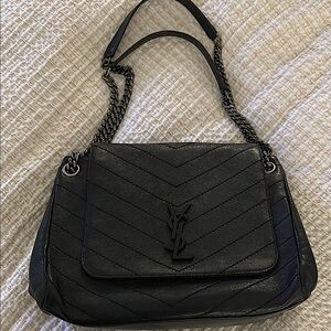 SALE! Saint Laurent Black Quilted Shoulder Bag